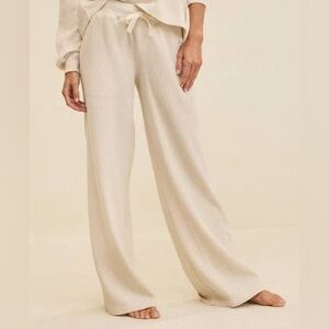 Aerie Cream Wide-Leg Pants